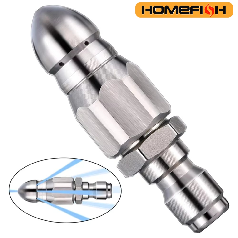 Drain Pipe Clip - Wasserstrahl-Hochdruckreinigerdüse zur Kanalreinigung, 1/4 Zoll Edelstahl-Schnellanschluss