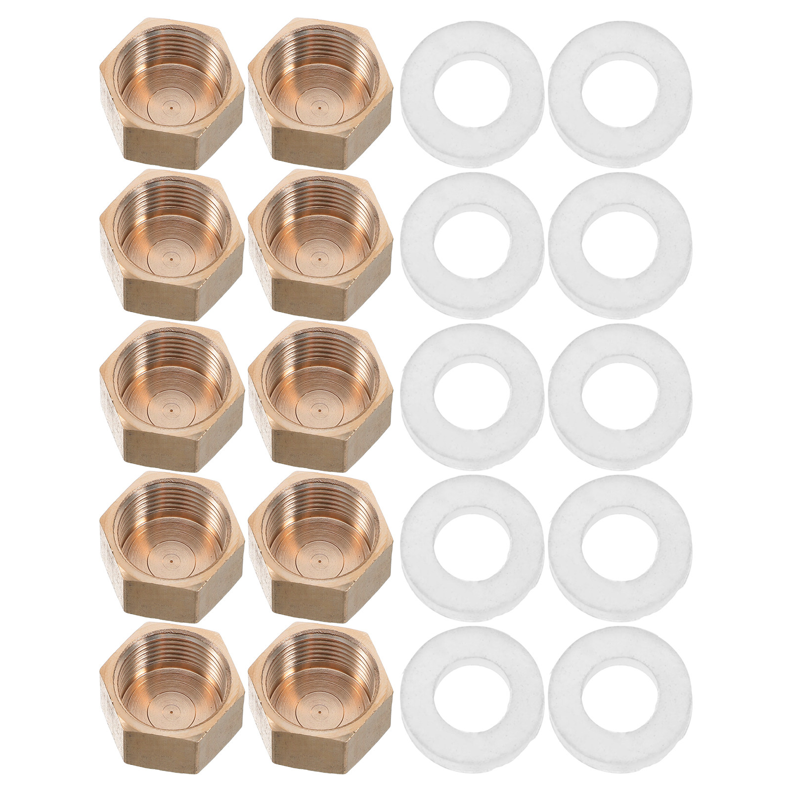 Compression Fitting Brass - 10 Stück Kompressions-Rohrkappen aus Messing mit
