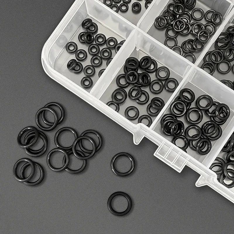 Silicone Tap Washer - Badezimmer-Wasserhahn-Reparaturset 250 Stück Schwarze VMQ-Silikon-O-Ringe CS1/1,5mm