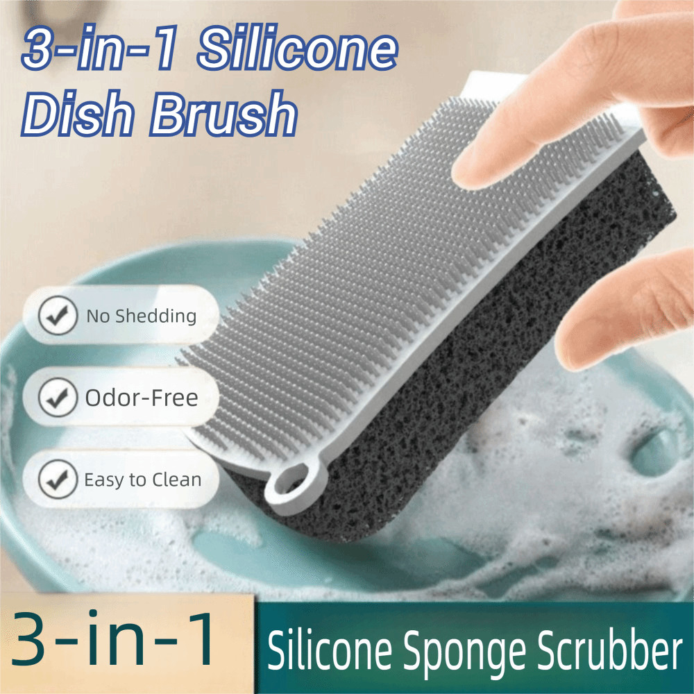 Silicone Tap Washer - 3-in-1-Reinigungswerkzeug aus Silikonschwamm für Bürste, Topf,