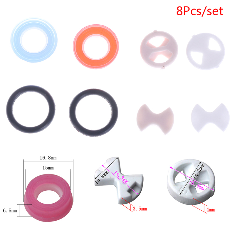 Silicone Tap Washer - 8-teiliges Keramik-Dichtscheiben-Set 1/2 Zoll für Ventilkartuschen-Reparatur,