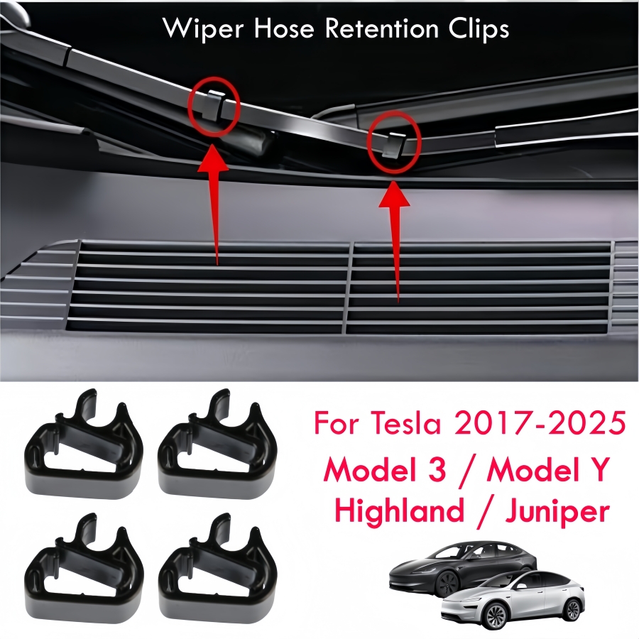 Plastic Pipe Clip - 4 Stück Scheibenwischer-Waschschlauch-Halteklemmen für Tesla Model