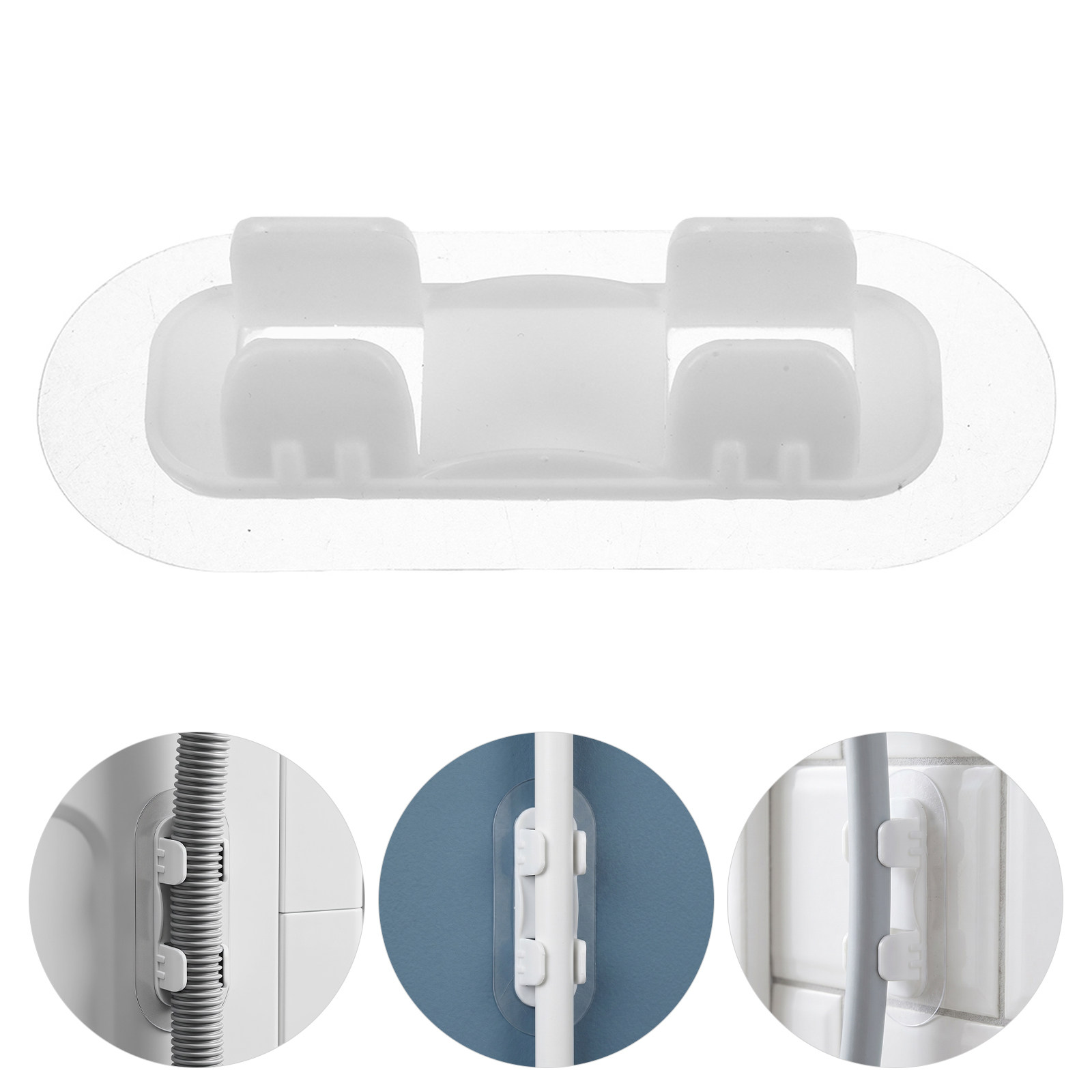 Drain Pipe Clip - 4 Stück Waschmaschinen-Ablaufschlauch-Clips Selbstklebende PVC-Rohrhalterungen Ablaufschlauchhalter