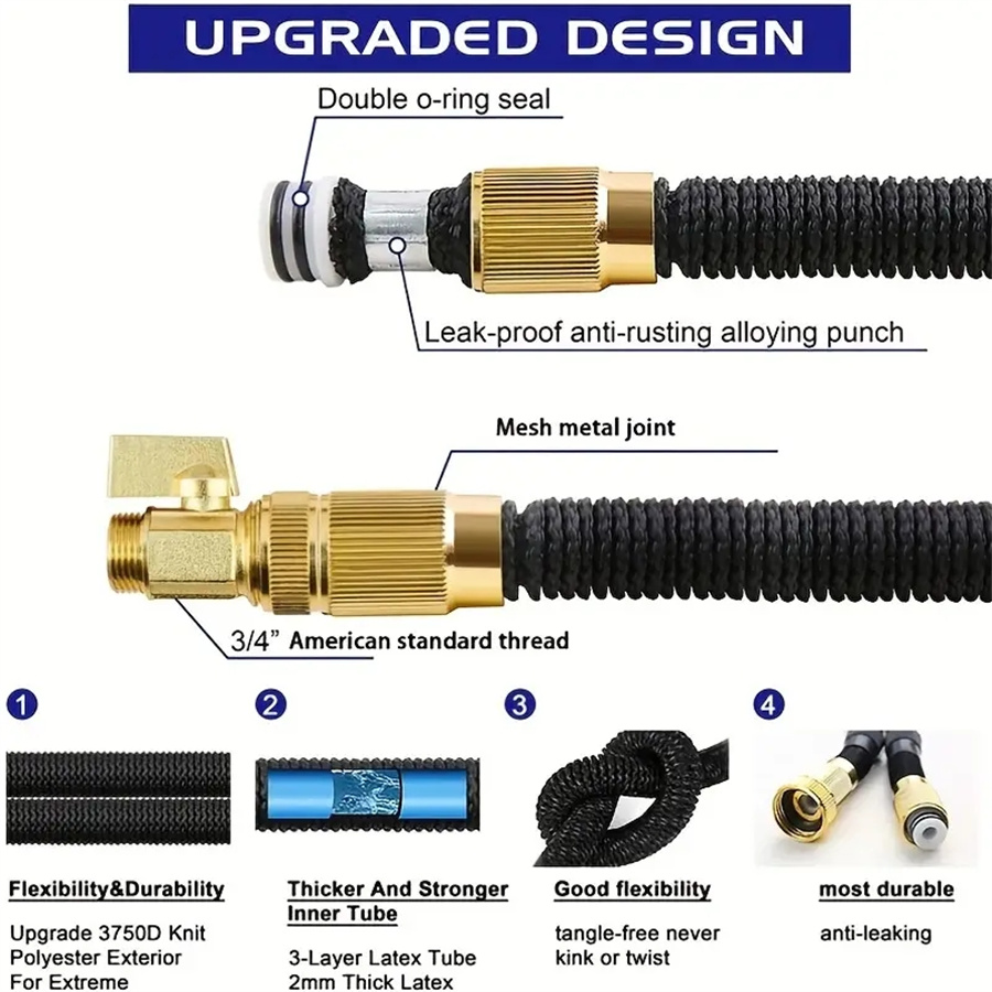 Gartenwasserschlauch, ausziehb – Flexible Hose Braided Bewertung und Preis